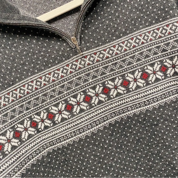 BULA Gray, White & Red Fair Isle Wool Blend Pullover Sweater - Picture 2 of 7